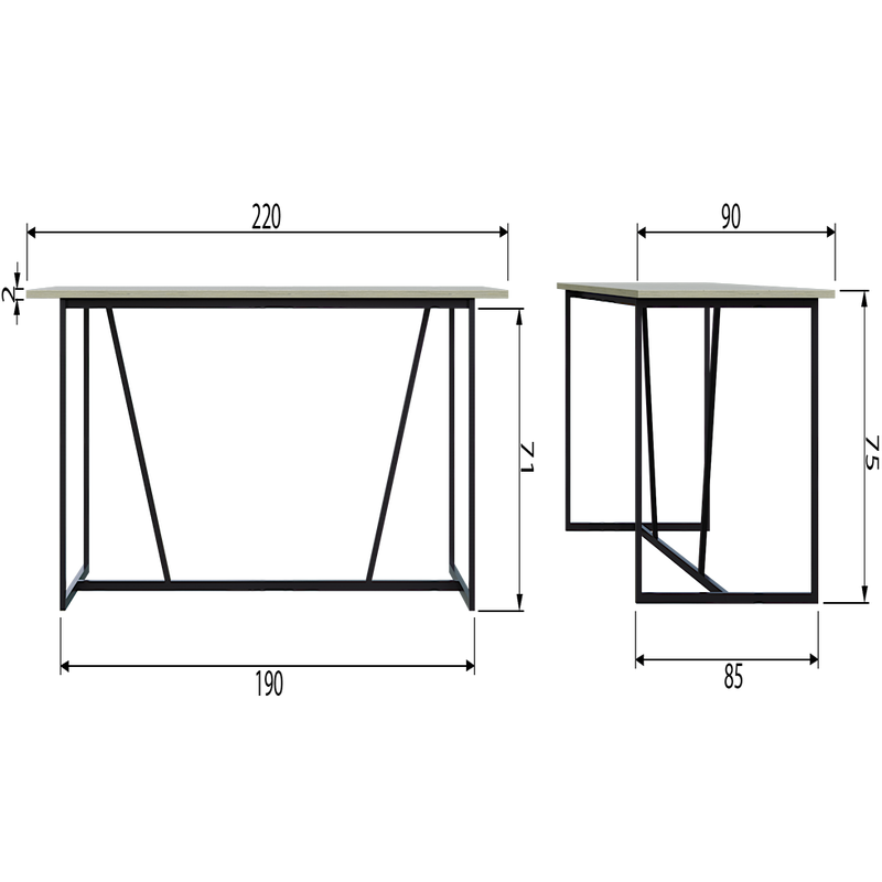 WOOOD Silas Matbord av Askträ och Metall