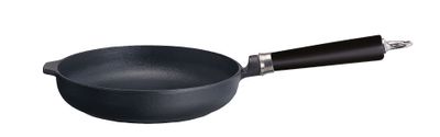 Ronneby Bruk, Stekpanna Gjutjärn 24 cm Rund Kant & Svart Trähandtag