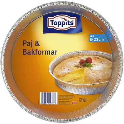 Toppits Paj & Bakform 23cm rund  22st DFP