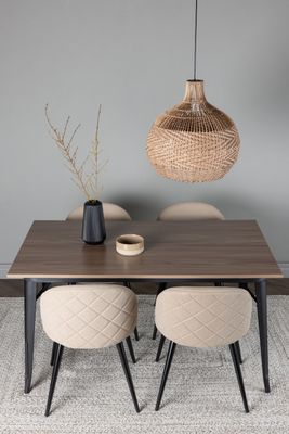 Venture Home Matgrupp Tempe med 4st matstolar Velvet