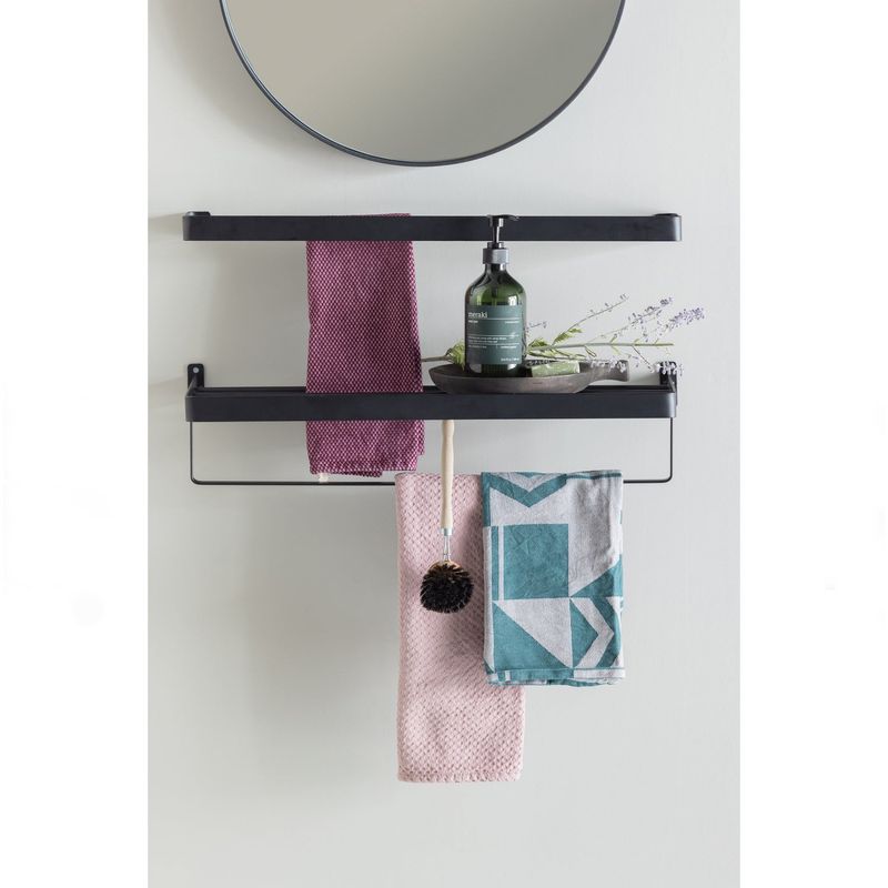 WOOOD Doutzen Rund Spegel Ø50 cm Metall Svart 2 st