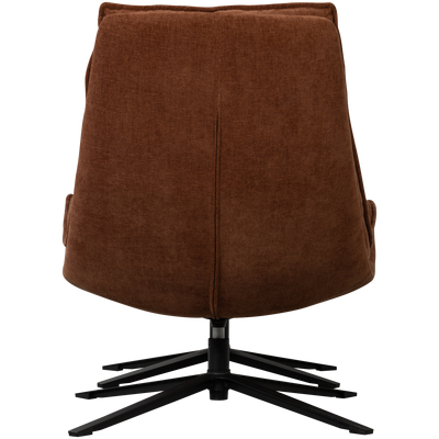 WOOOD KUBE Svängbar Fåtölj med Fotpall - Brun