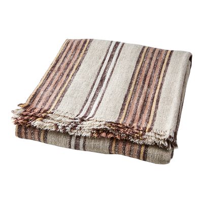 Affari of Sweden HILDA Filt/duk, Natur/brun/rosa/gul