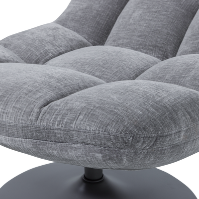 WOOOD Elvi Snurrfåtölj i Ljusgrå Chenille