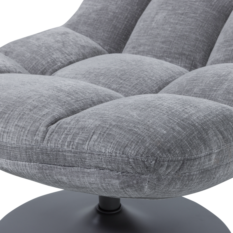 WOOOD Elvi Snurrfåtölj i Ljusgrå Chenille