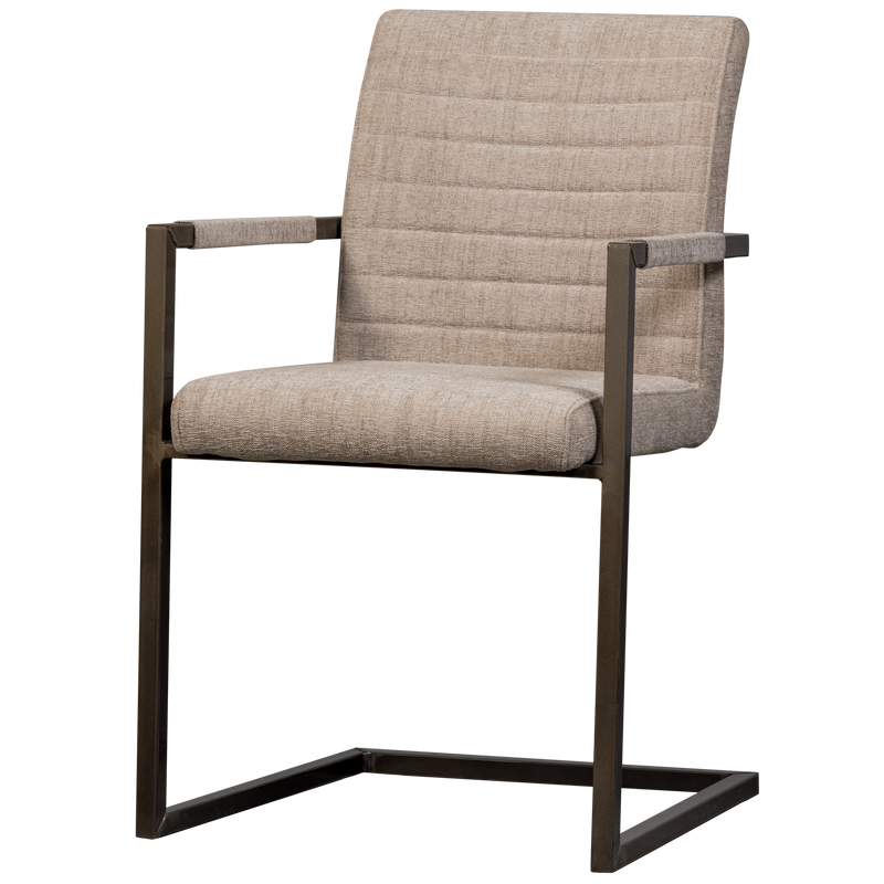 WOOOD Bas Matstol i Vävd Tyg Sand Melange 2 st