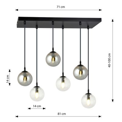 Emibig Lighting Taklampa COSMO 6 BL MIX2