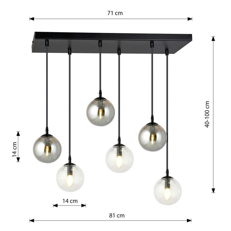 Emibig Lighting Taklampa COSMO 6 BL MIX2