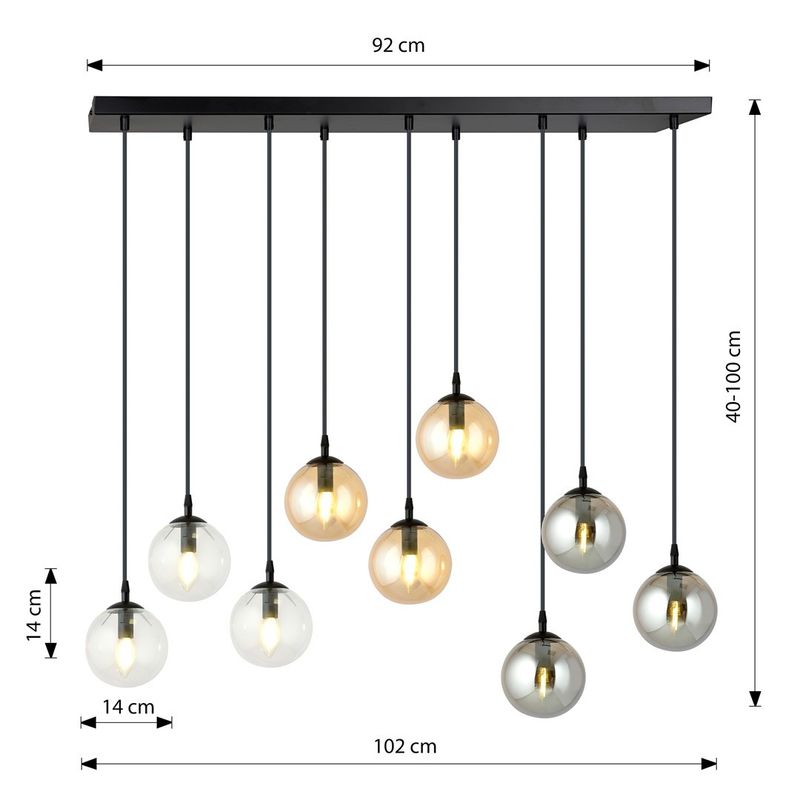 Emibig Lighting Taklampa COSMO 9 BL MIX1