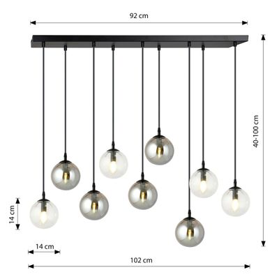 Emibig Lighting Taklampa COSMO 9 BL MIX2