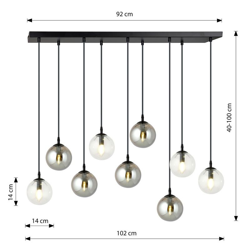 Emibig Lighting Taklampa COSMO 9 BL MIX2