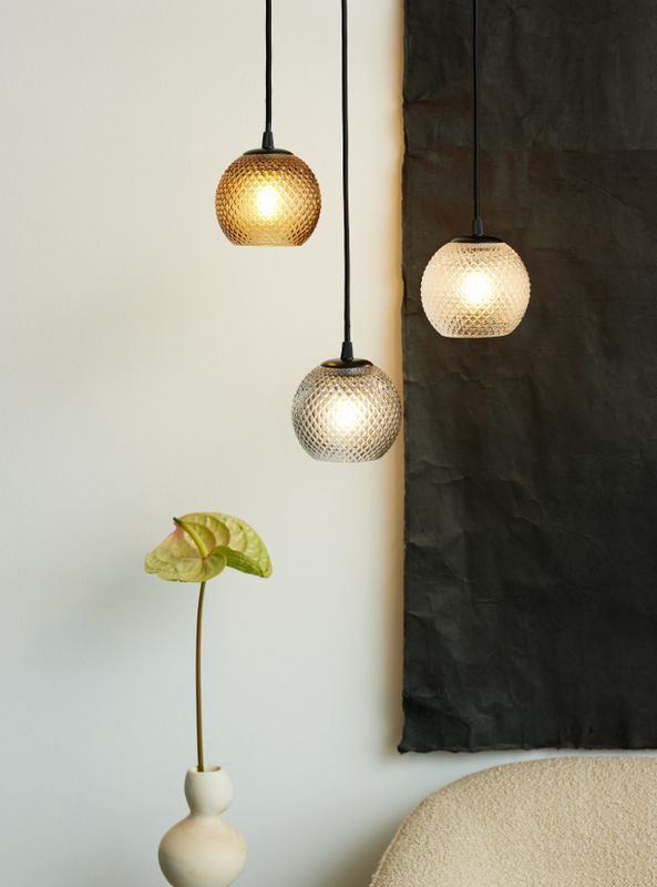 Halo Design Nobb - Pendellampa Rök, Svart Ø12.5 cm