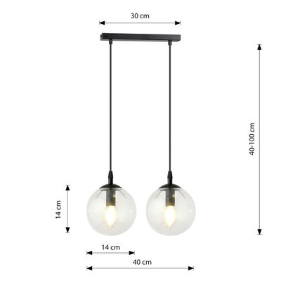 Emibig Lighting Taklampa COSMO 2 BL TRANSPARENT