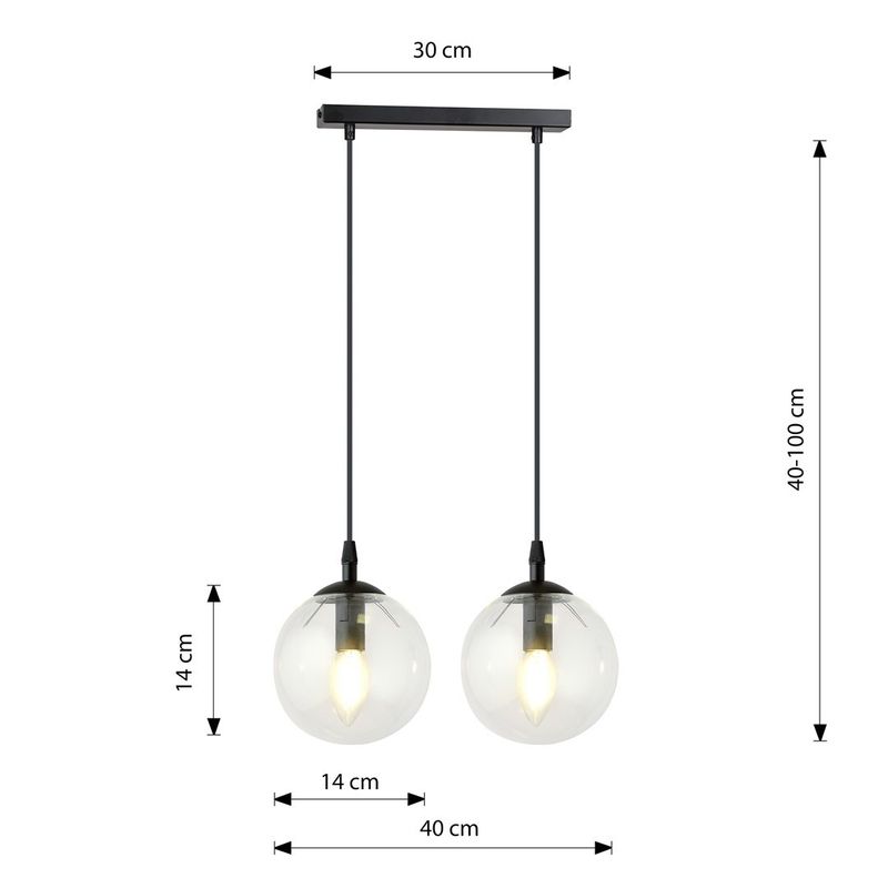 Emibig Lighting Taklampa COSMO 2 BL TRANSPARENT