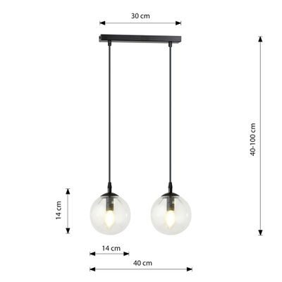 Emibig Lighting Taklampa COSMO 2 BL TRANSPARENT