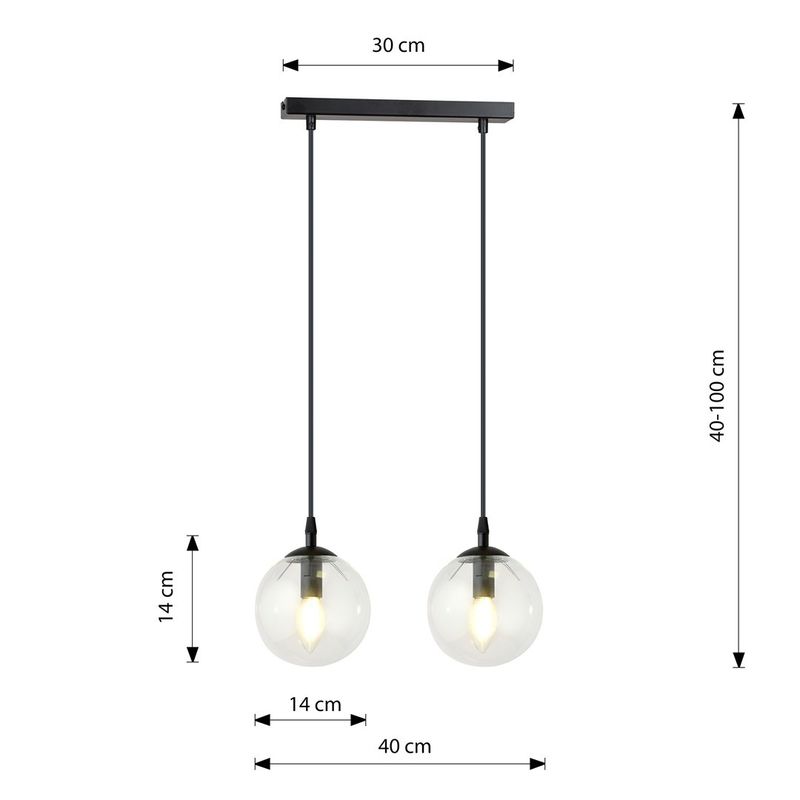 Emibig Lighting Taklampa COSMO 2 BL TRANSPARENT