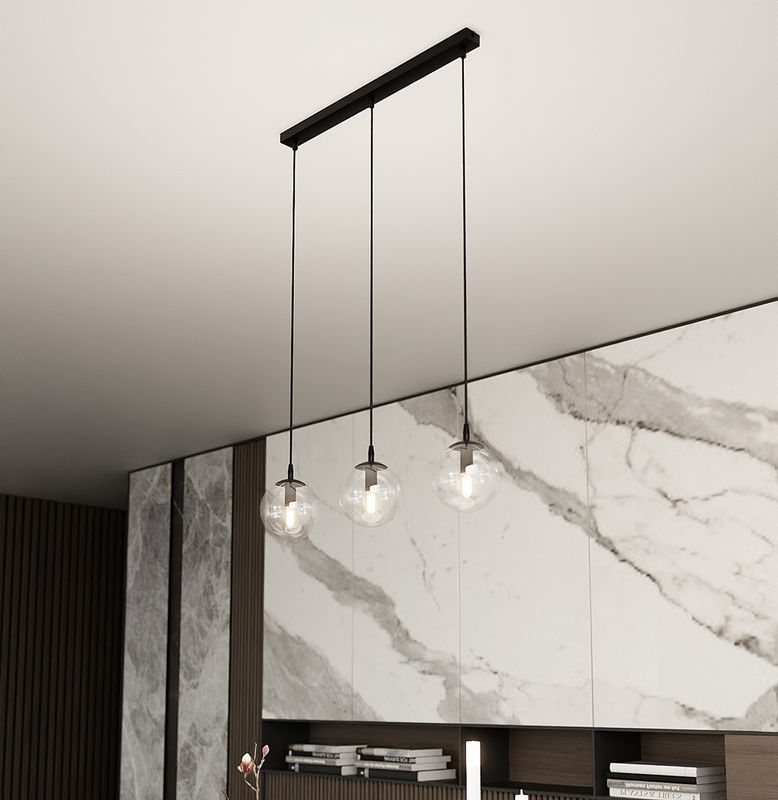 Emibig Lighting Taklampa COSMO 3 BL TRANSPARENT