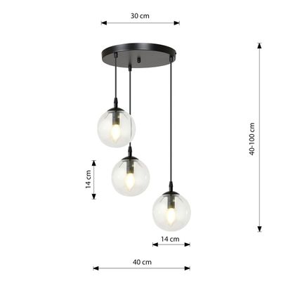 Emibig Lighting Taklampa COSMO 3 BL PREMIUM TRANSPARENT