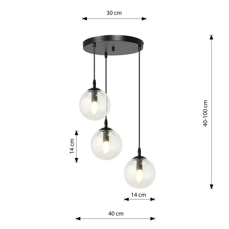 Emibig Lighting Taklampa COSMO 3 BL PREMIUM TRANSPARENT