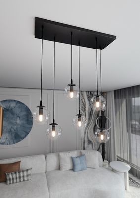 Emibig Lighting Taklampa COSMO 6 BL TRANSPARENT