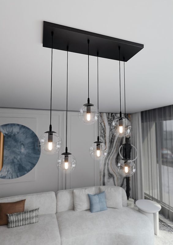 Emibig Lighting Taklampa COSMO 6 BL TRANSPARENT