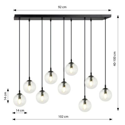 Emibig Lighting Taklampa COSMO 9 BL TRANSPARENT