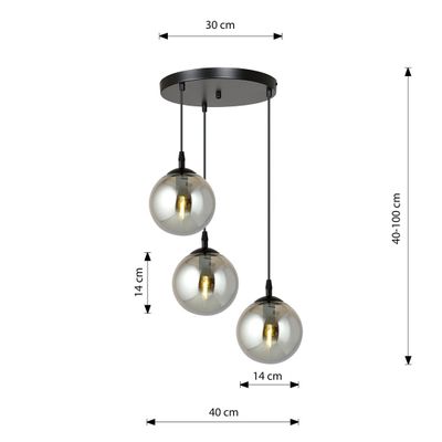 Emibig Lighting Taklampa COSMO 3 BL PREMIUM GRAFIT