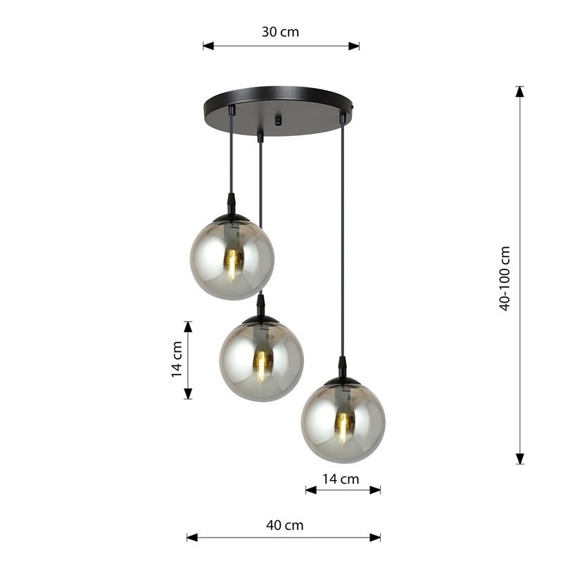 Emibig Lighting Taklampa COSMO 3 BL PREMIUM GRAFIT