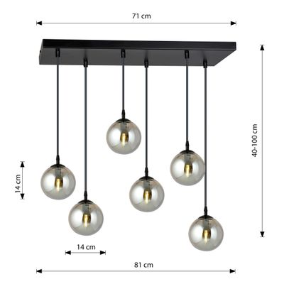 Emibig Lighting Taklampa COSMO 6 BL GRAFIT