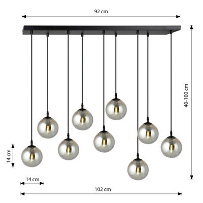 Emibig Lighting Taklampa COSMO 9 BL GRAFIT