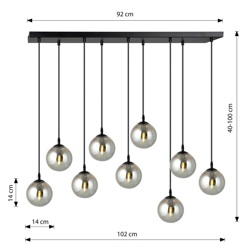 Emibig Lighting Taklampa COSMO 9 BL GRAFIT