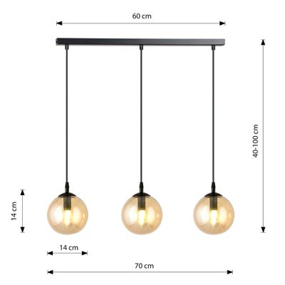 Emibig Lighting Taklampa COSMO 3 HONUNG