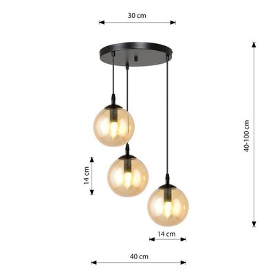 Emibig Lighting Taklampa COSMO 3 BL PREMIUM HONUNG
