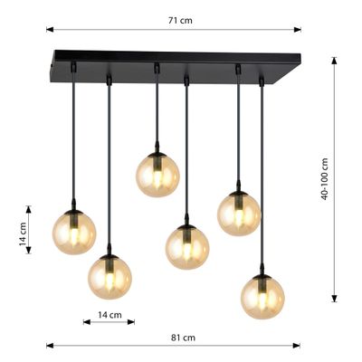 Emibig Lighting Taklampa COSMO 6 HONUNG