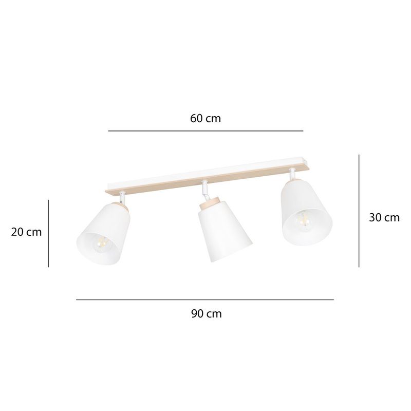 Emibig Lighting Taklampa ATLAS 3 VIT