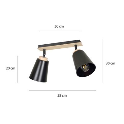 Emibig Lighting Taklampa ATLAS 2 SVART