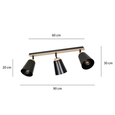Emibig Lighting Taklampa ATLAS 3 SVART