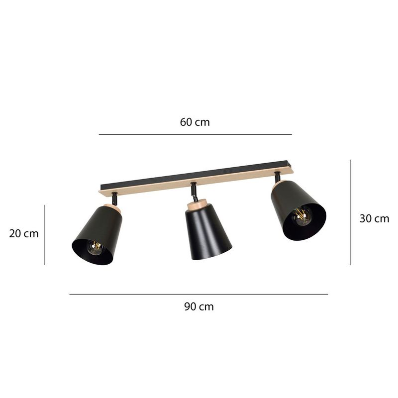 Emibig Lighting Taklampa ATLAS 3 SVART