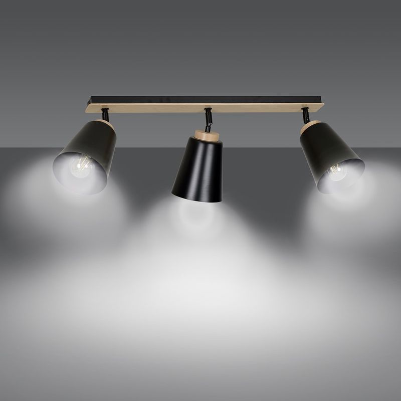 Emibig Lighting Taklampa ATLAS 3 SVART