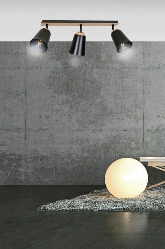 Emibig Lighting Taklampa ATLAS 3 SVART