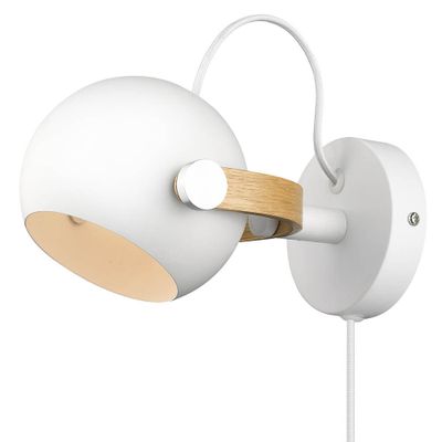 Halo Design D.C Wall Vägglampa Vit, Oak 10 cm