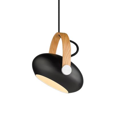 Halo Design D.C Pendant Pendellampa Svart, Oak Ø18 cm