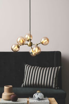 Halo Design ATOM mini Pendellampa Amber, Antik mässing Ø45 cm