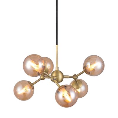 Halo Design ATOM mini Pendellampa Amber, Antik mässing Ø45 cm