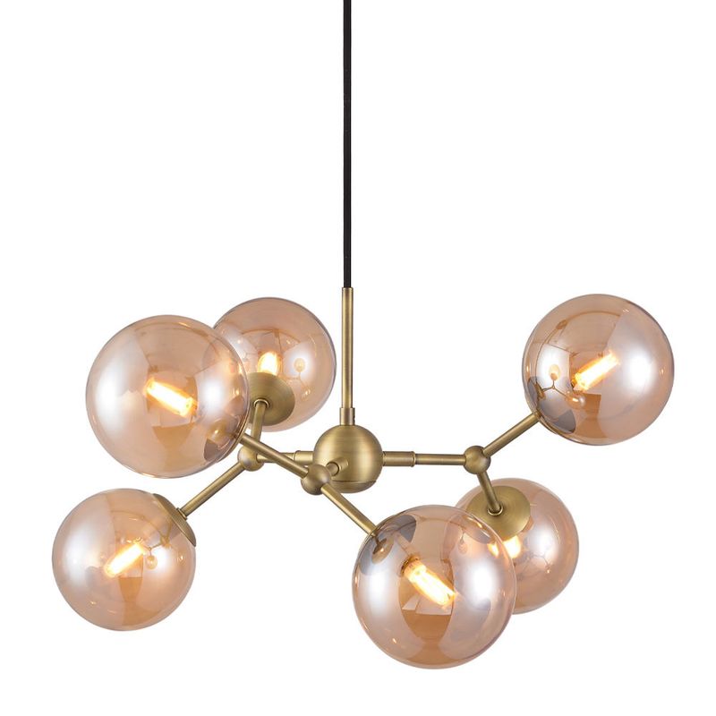 Halo Design ATOM LARGE Pendellampa Amber, Antik mässing Ø57 cm