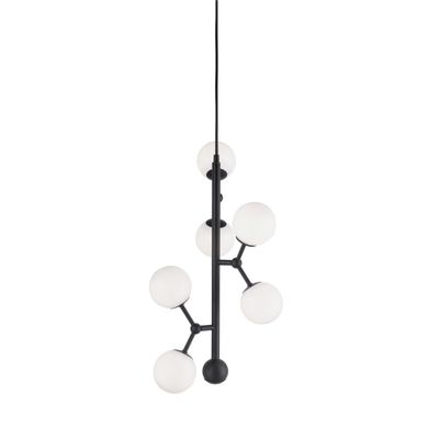 Halo Design ATOM Vertical Pendellampa Opal, Svart Ø31 cm