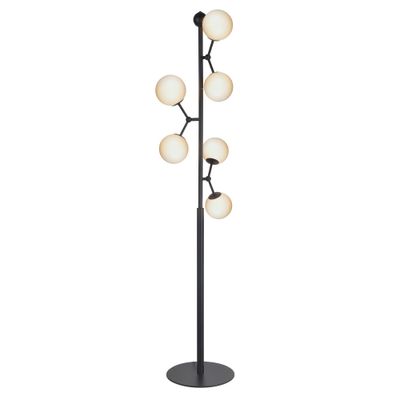 Halo Design ATOM floorlamp, Golvlampa Opal, Svart 155 cm