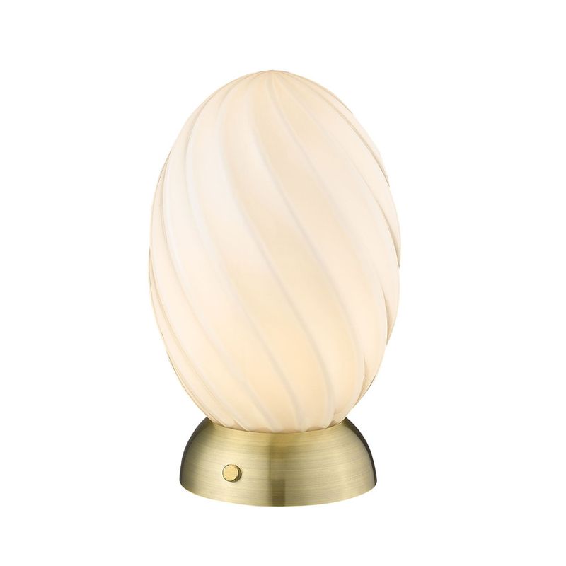 Halo Design Twist Oval Bordslampa Opal, Mässing 22 cm