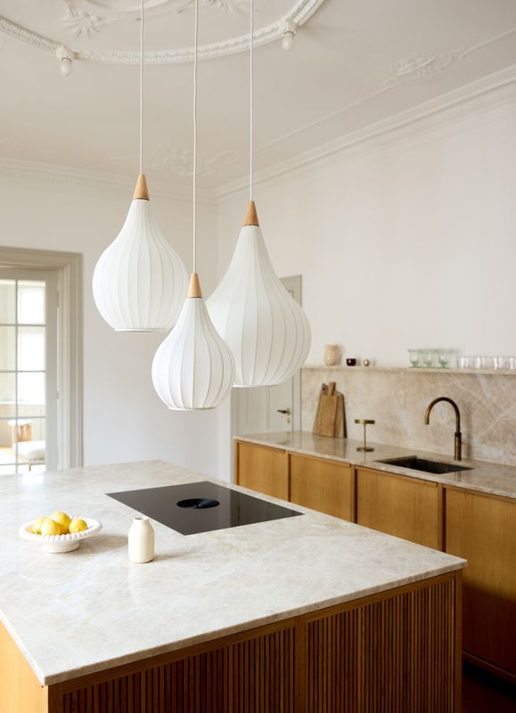 Halo Design Drops Textile Pendellampa Satin White Ø30 cm