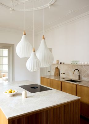 Halo Design Drops Textile Pendellampa Satin White Ø38 cm